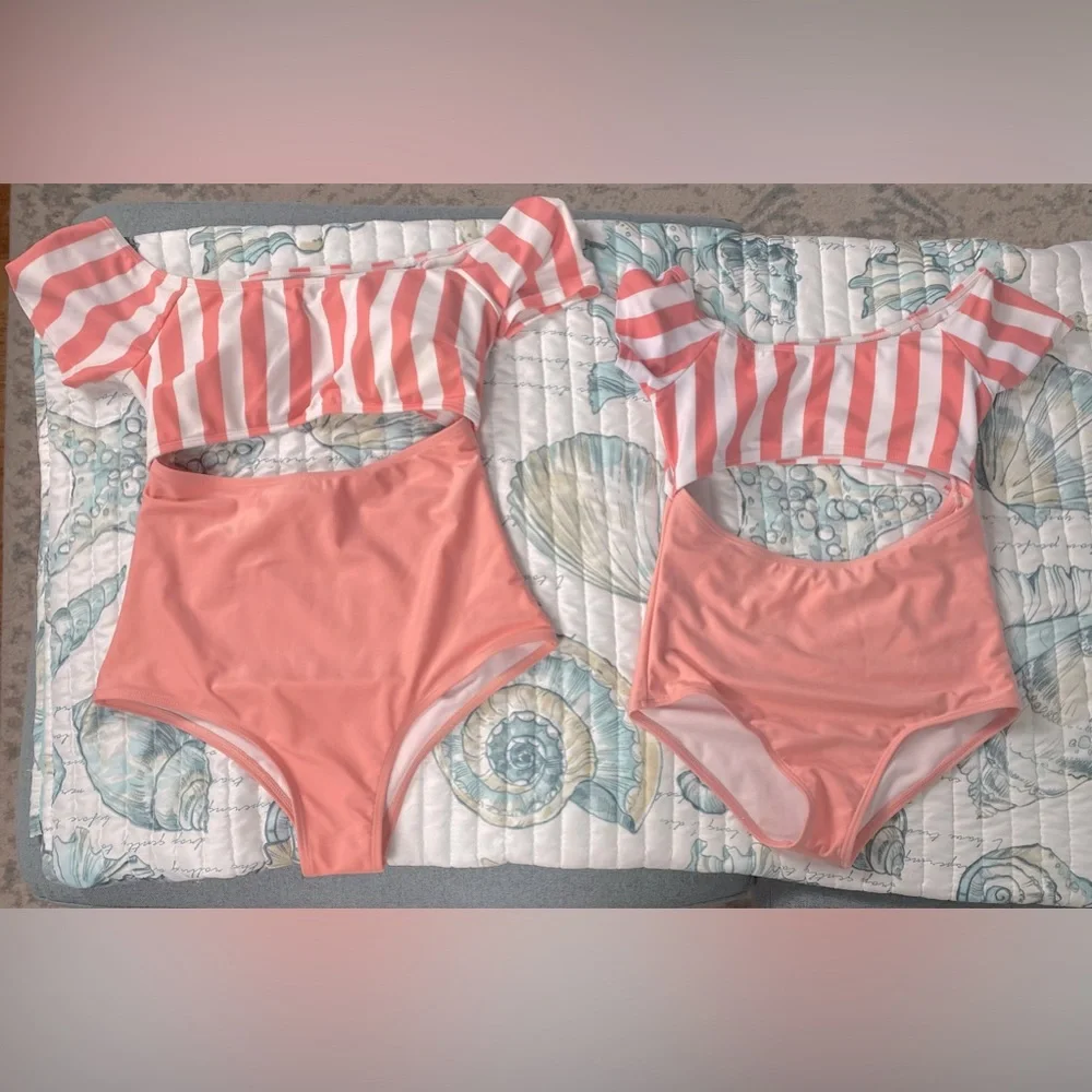 Mommy&Me (or sister & me) SWIMSUITS in EXCELLENT CONDITION! SM adult, 7-8 child - Picture 1 of 3
